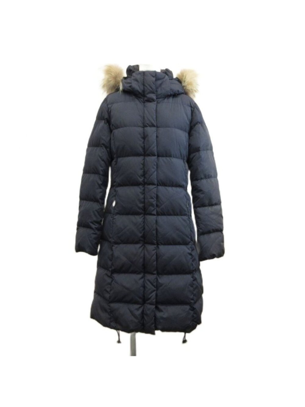 Max Mara Weekend Line Down Coat a Nylon Quilted Real Fur Long Hood Stand